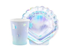 Zestaw kubeczki + talerzyki papierowe Podwodna Kraina - 24 szt.