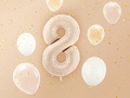 Number 8 Beige Foil Balloon - 72 cm - 1 pc