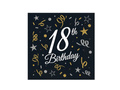 Eighteenth birthday napkins black - 33 cm - 20 pcs.