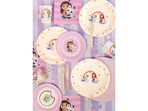 Talerzyki papierowe na urodziny Koci domek Gabi - 23 cm - 6 szt.