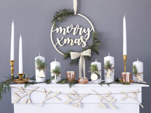 White cone candle - 24 cm - 10 pcs.