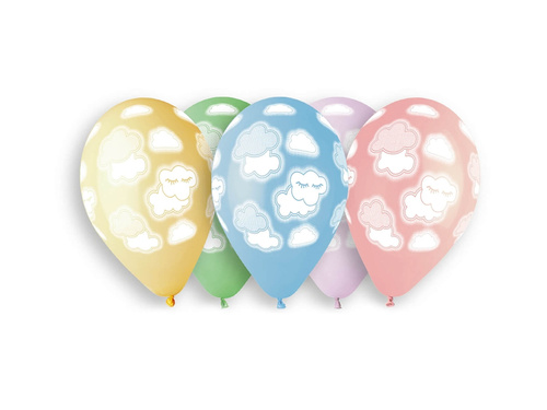 Cloud latex balloons mix colors - 33 cm - 5 pcs.