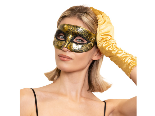Maska karnawałowa - złota - 1 szt.