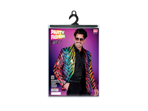 Imprezowa marynarka Party Fashion - tęczowy motyw tygrysa