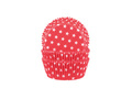 Foremki urodzinowe na babeczki czerwone w białe kropki - 60 szt.