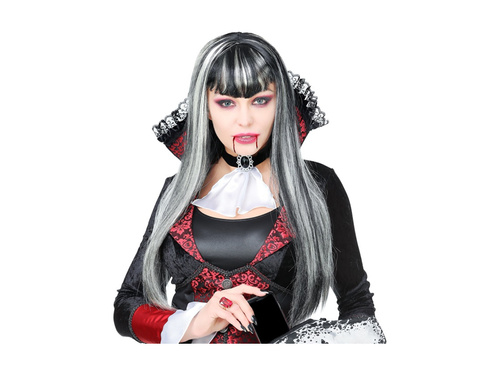 Peruka Vampiria długa czarno-biała