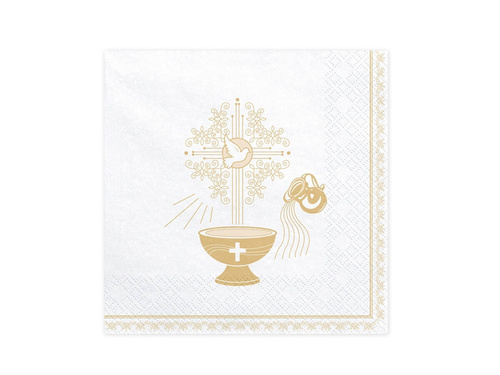 Christening napkins 3 layers. 33x33 white 20 pcs