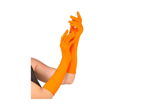 Neonowo pomarańczowe długie rękawiczki 40 cm