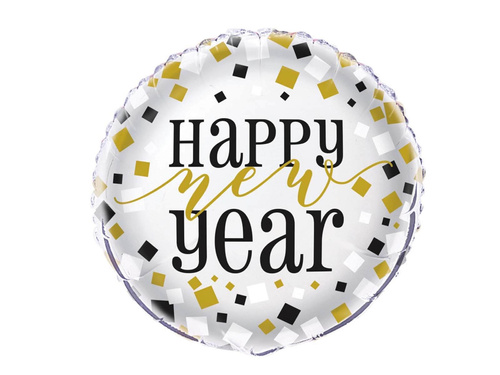 Happy New Year Standard Foil Balloons - 46 cm - 1 pc
