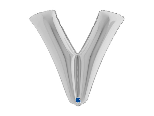 Balon foliowy literka V srebrny - 40" - 1 szt.