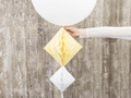 Hanging decoration yellow diamond - 30 cm - 1 pcs.