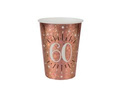 Sixtyth birthday cups 60 Sparkling pink gold - 270 ml - 10 pcs.