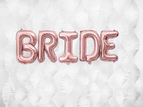 Foil balloon letter "E" pink and gold - 35 cm