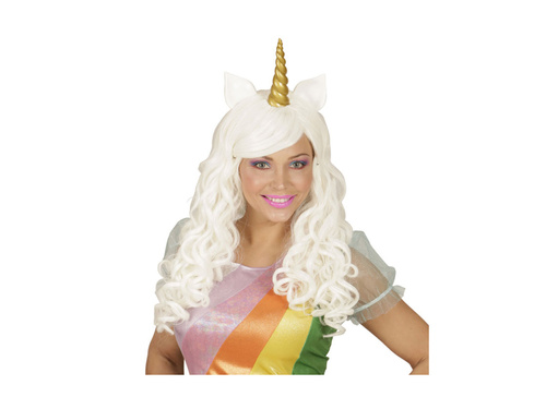 Peruka biała jednorożec