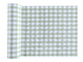 Dekoracja bieżnik na stół zielony w kratkę - 26 cm x 3 m - 1 szt.