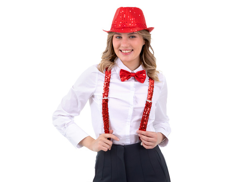 Kapelusz z cekinami czerwony - 1 szt.