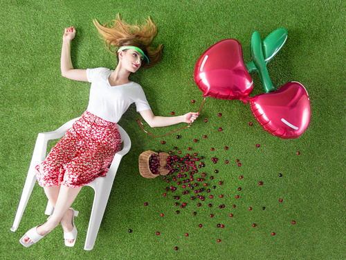 Foil balloon Cherries - 88 x 73 cm - 1 pc.