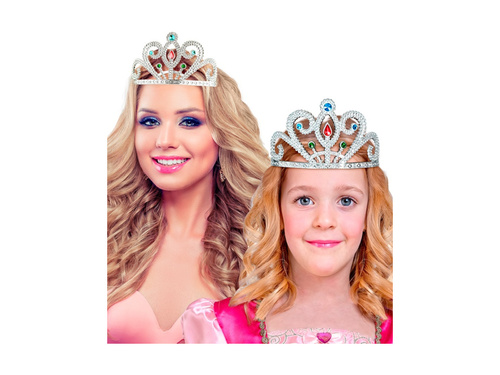 Srebrna tiara z klejnotami