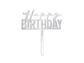 Plexiglass topper for Happy Birthday silver cake - 1 pc.