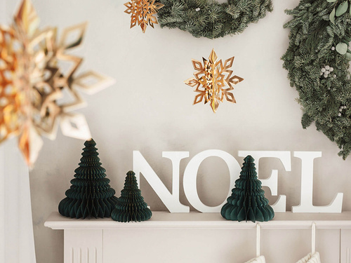 Decorative pendants Snowflakes gold - 15-25 cm - 6 pcs.