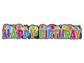 Happy Birthday Balloons banner - 26,5 x 132 cm - 1 pcs.