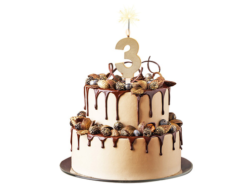 Gold Candle no 3 - 1 pc