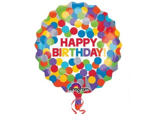 Balon foliowy Happy Birthday - 71 cm - 1 szt.