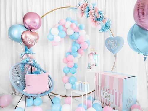 Balon foliowy Mom to Be na Baby Shower niebieski - 35 cm - 1 szt.