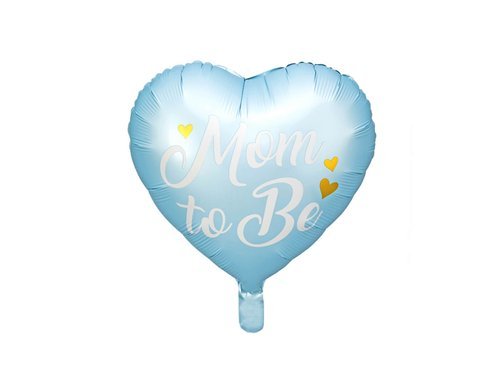 Balon foliowy Mom to Be na Baby Shower niebieski - 35 cm - 1 szt.