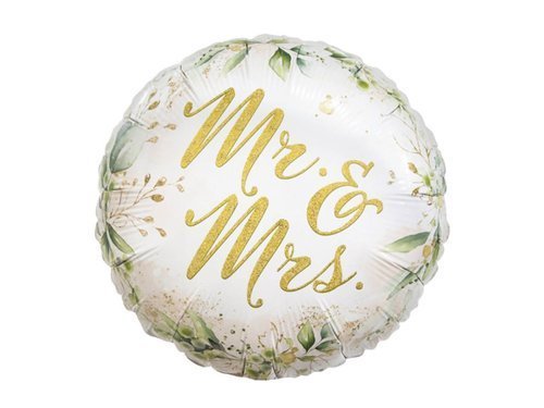 Balon foliowy Mr. & Mrs. - 46 cm - 1 szt.