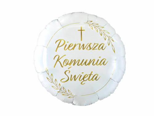 Balon foliowy Pierwsza Komunia Święta Kłosy - 46 cm - 1 szt.