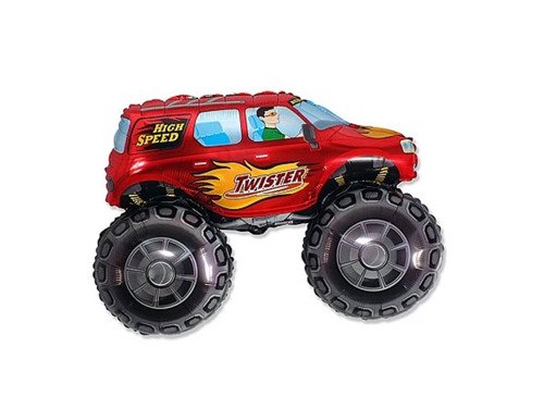 Balon foliowy do patyka Monster Truck - 26 x 37 cm - 1 szt.