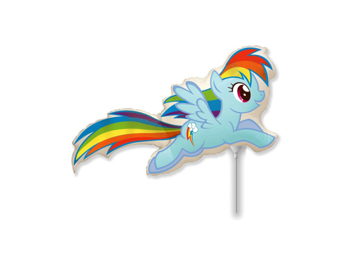 Balon foliowy do patyka My Little Pony - Rainbow Dash - 21 x 41 cm
