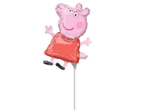 Balon foliowy do patyka Świnka Peppa - 30 cm - 1 szt.