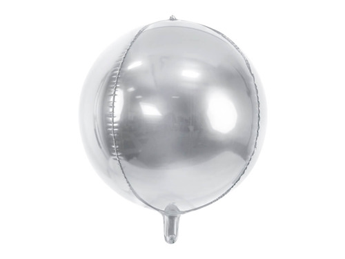 Balon foliowy kula srebrny - 40 cm - 1 szt.