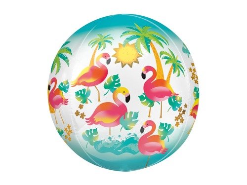 Balon foliowy kula w Flamingi 40 cm - 1 szt.