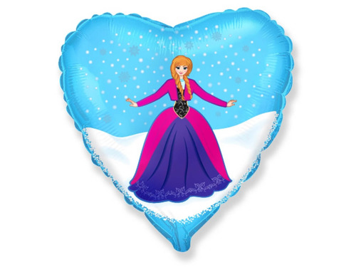 Balon foliowy serce Anna Frozen - Kraina Lodu - 47 cm - 1 szt.