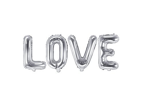 Balon foliowy srebrny LOVE 140 x 35cm