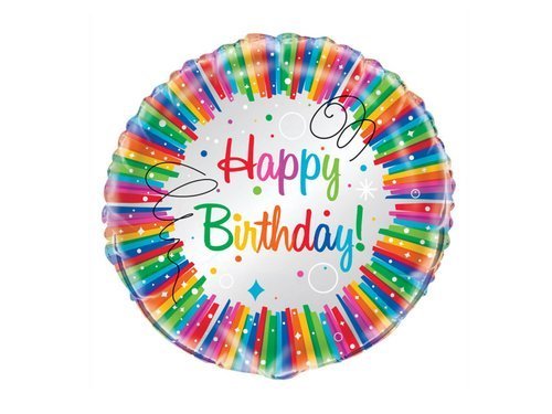 Balon foliowy urodzinowy Rainbow Birthday - 47 cm