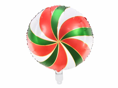 Balon foliowy zielono-czerwony Cukierek - 35 cm - 1 szt.