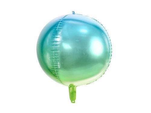 Balon kula niebiesko-zielony ombre - 35 cm - 1 szt.