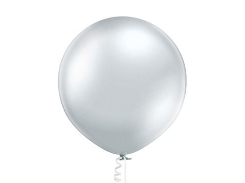 Balon lateksowy Glossy srebrny - olbrzym 60 cm - 1 szt.