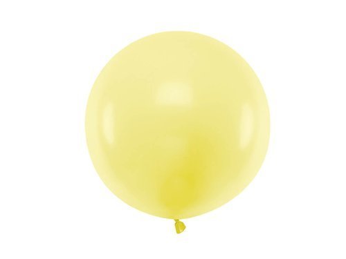 Balon olbrzym 60 cm średnicy - pastelowy żółty.