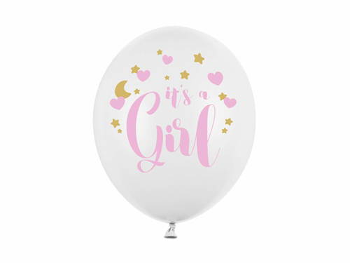 Balon pastelowy na Baby Shower Dziewczynki - 30 cm - 6 szt.