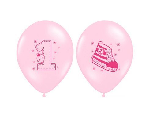 Balon z nadrukiem dla dziewczynki "Bucik - I'm Number 1" - 30 cm - 6 szt.