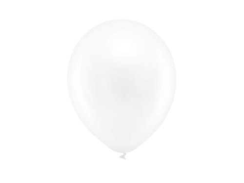 Balony Rainbow metaliczne białe - 30 cm - 100 szt.