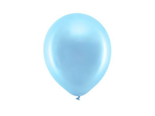 Balony Rainbow metaliczne niebieskie - 30 cm - 10 szt.