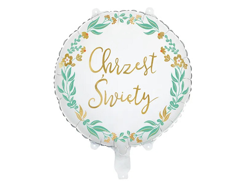 Balony foliowy okrągły Chrzest Święty - 35 cm - 1 szt.