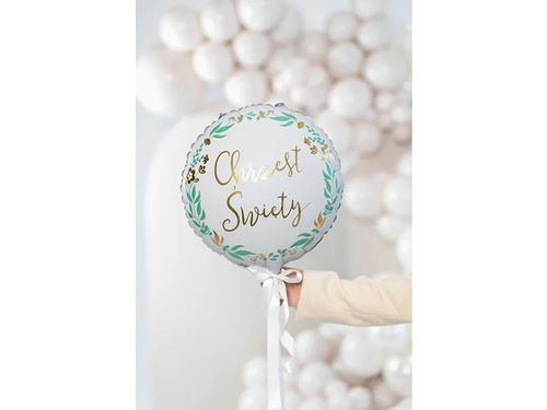 Balony foliowy okrągły Chrzest Święty - 35 cm - 1 szt.