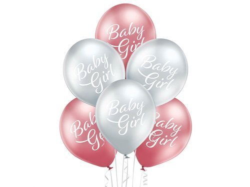 Balony lateksowe Baby Girl Glossy - 30 cm - 6 szt.